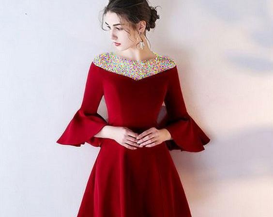 عکس لباس مجلسی زنانه کوتاه آستین دار