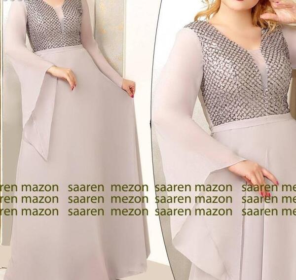 عکس لباس مجلسی زنانه با استین کلوش