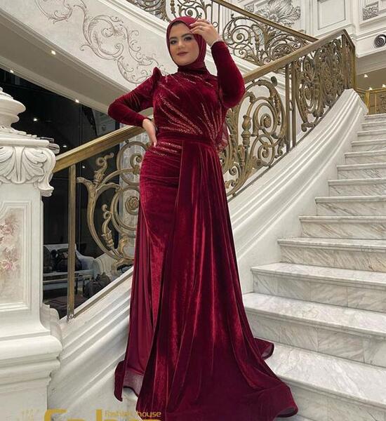 عکس لباس مجلسی شیک مخملی جدید