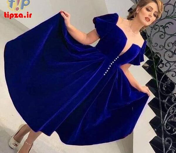 عکس لباس مجلسی شیک مخملی جدید