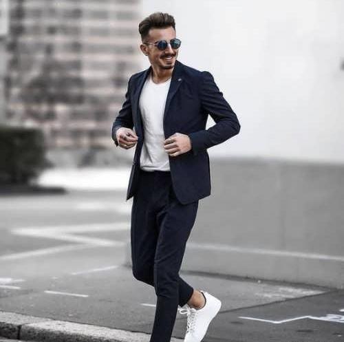 عکس لباس مجلسی مردانه سفید مشکی