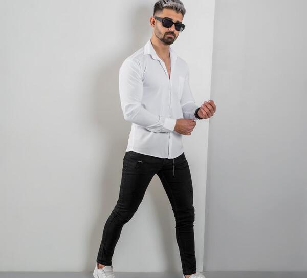 عکس پیراهن سفید مجلسی مردانه جدید