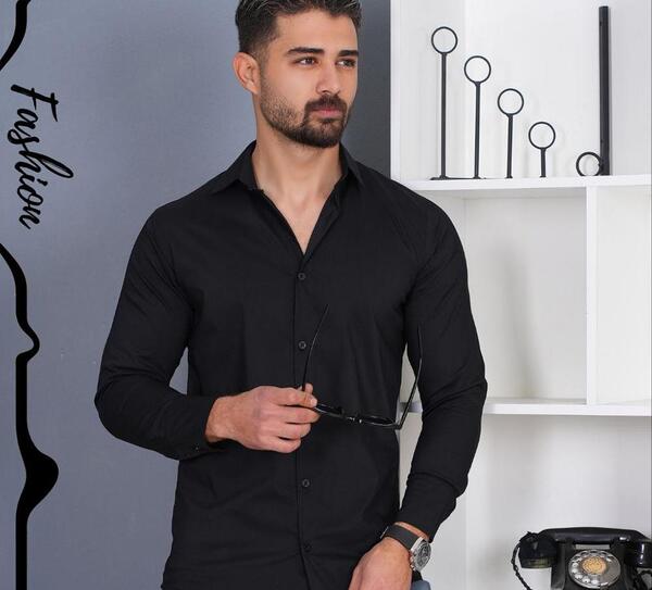 عکس پیراهن مشکی مجلسی مردانه جدید