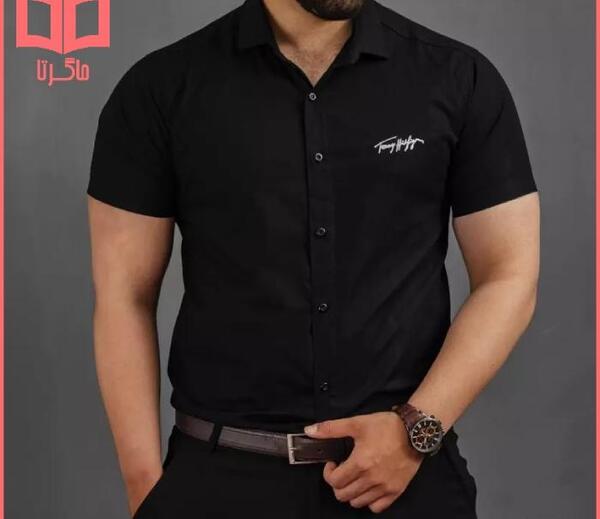 عکس مدل پیراهن مردانه آستین کوتاه مجلسی