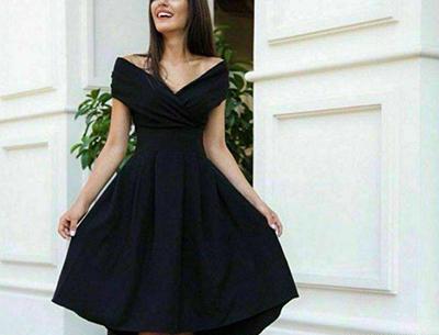 عکس لباس مجلسی شیک یقه باز