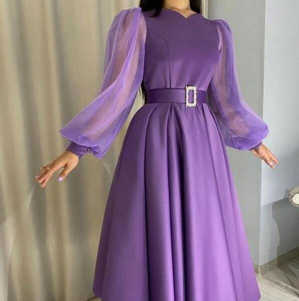 عکس لباس مجلسی بلند شیک ساتن
