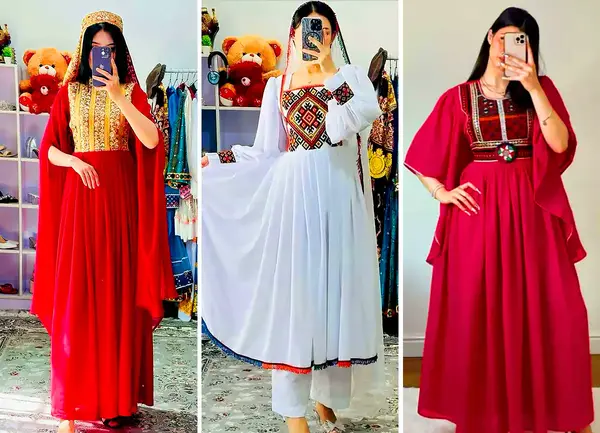 عکس مدل لباس مجلسی بلند افغانی