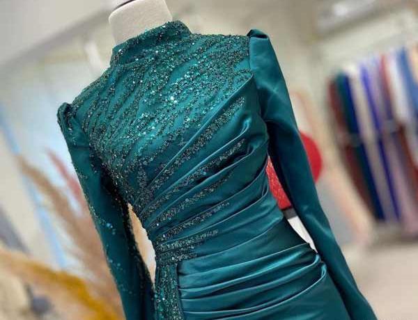 عکس لباس مجلسی یقه گرد شیک