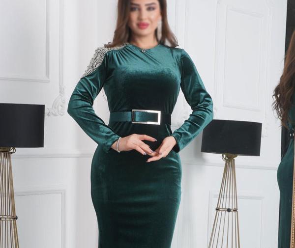 عکس لباس مجلسی یقه گرد شیک