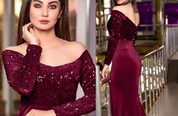 عکس لباس مجلسی مخمل شیک و جدید