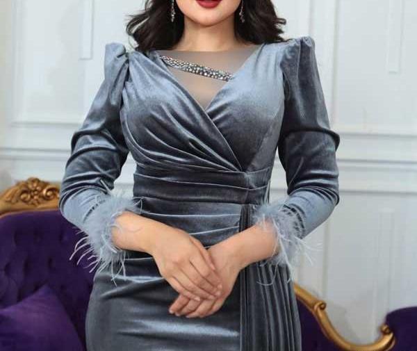 عکس لباس مجلسی مخمل شیک و جدید