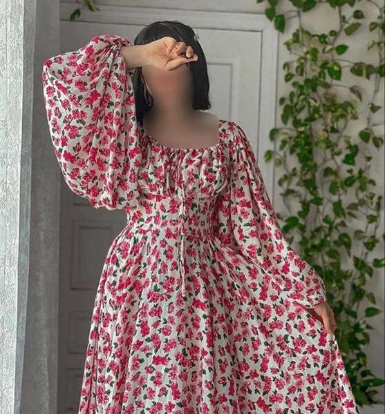 عکس لباس مجلسی حریر گلدار بلند شیک