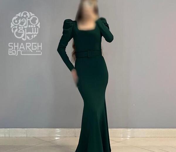 عکس لباس مجلسی بلند کرپ شیک