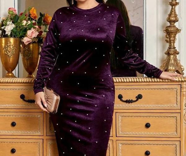 عکس مدل لباس مجلسی کوتاه ساده و شیک برای افراد چاق