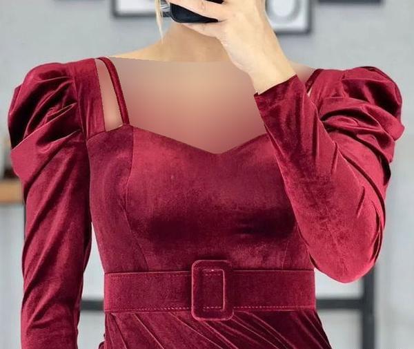 عکس مدل لباس مجلسی زنانه شیک طرح مخمل