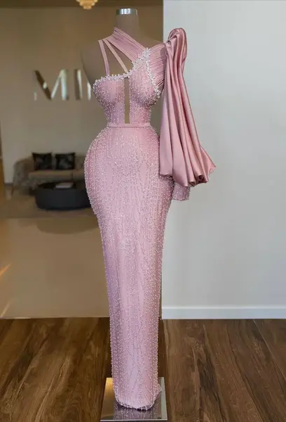 عکس لباس مجلسی زنانه شیک صورتی