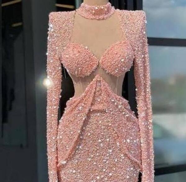 عکس لباس مجلسی زنانه شیک صورتی