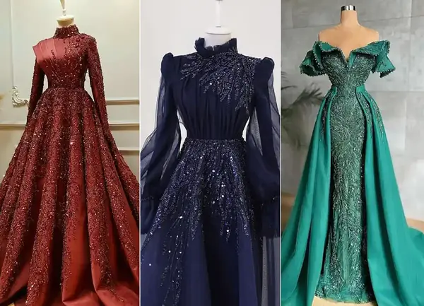 عکس مدل لباس مجلسی شیک سنگ دوزی شده