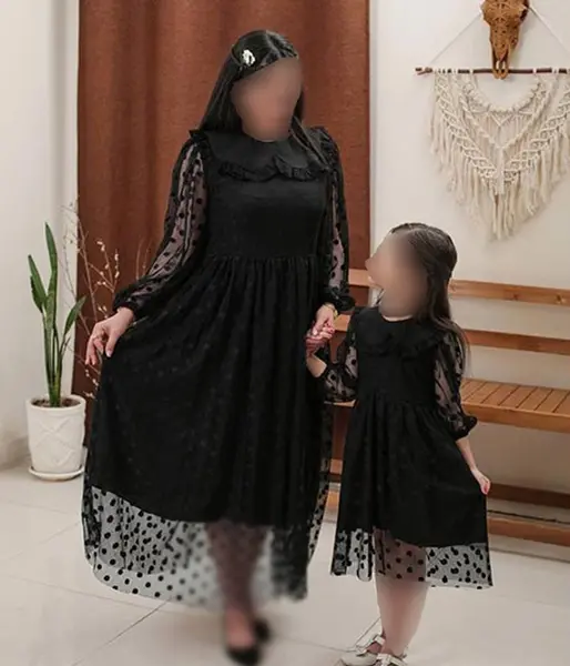 عکس مدل لباس مجلسی شیک بلند ست مادر دختری