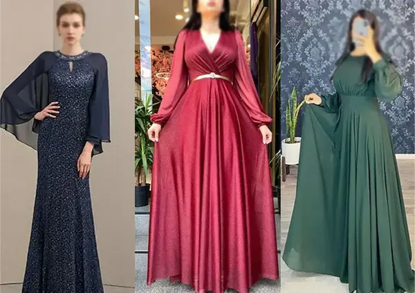 عکس لباس مجلسی شیک ساده پوشیده