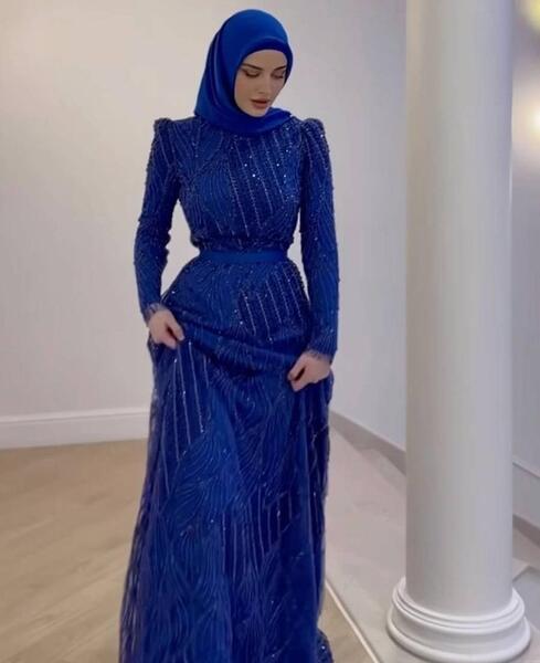 عکس لباس مجلسی آستین دار شیک