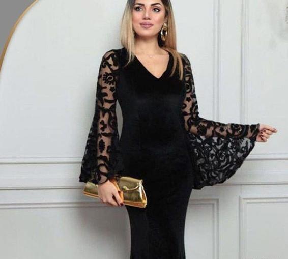 عکس مدل لباس مجلسی شیک بلند آستین دار