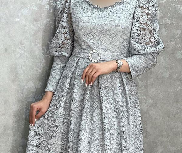 عکس مدل لباس مجلسی دخترانه گیپور و حریر