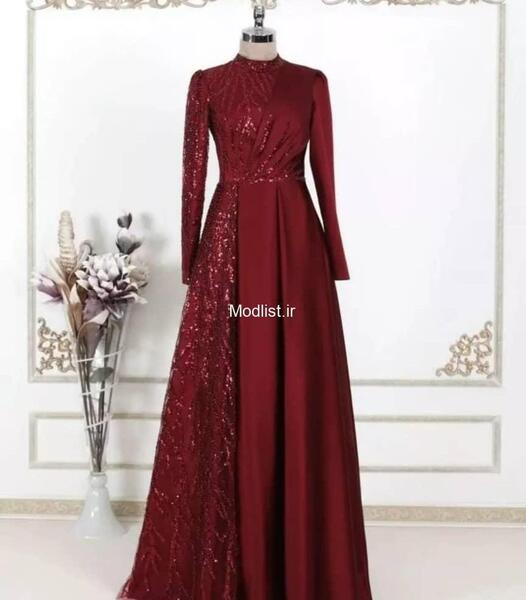 عکس مدل لباس مجلسی دخترانه گیپور و حریر