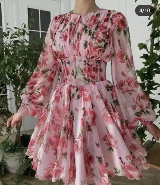 عکس مدل لباس مجلسی دخترانه گل گلی