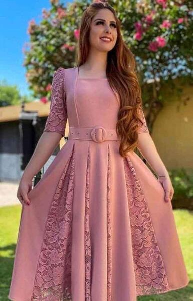 عکس مدل لباس مجلسی دخترانه گیپور کوتاه