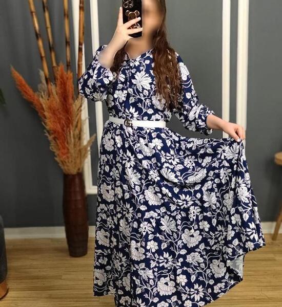عکس مدل لباس مجلسی دخترانه با پارچه حریر گلدار