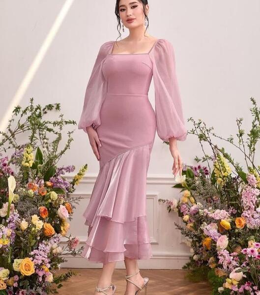 عکس مدل لباس مجلسی دخترانه گلبهی