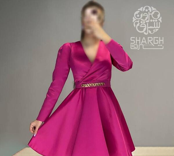 عکس لباس مجلسی دخترانه عروسکی ساتن