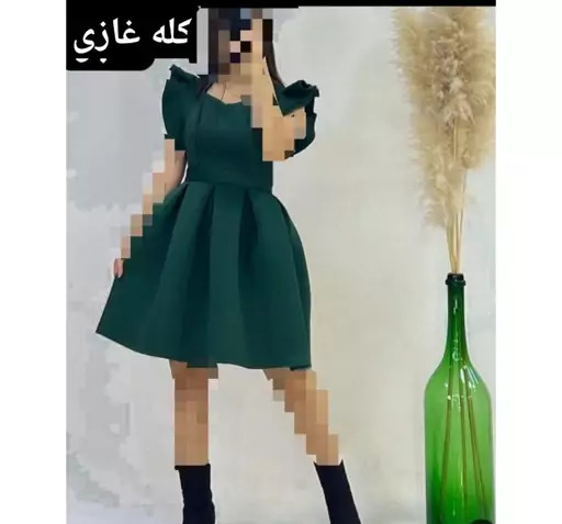 عکس لباس مجلسی دخترانه سبز کله غازی