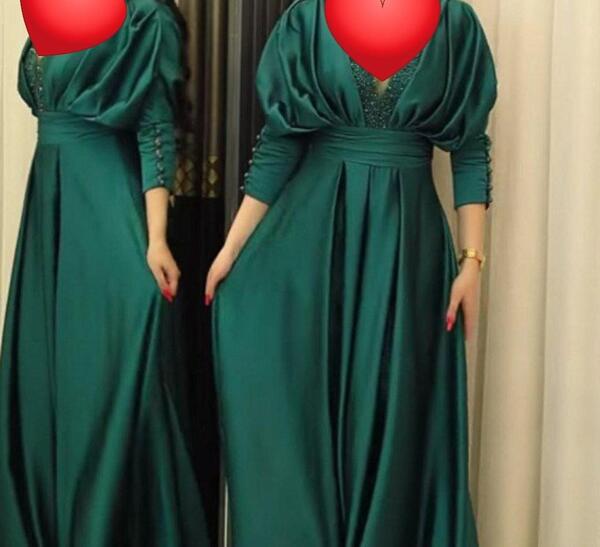 عکس لباس مجلسی دخترانه سبز کله غازی