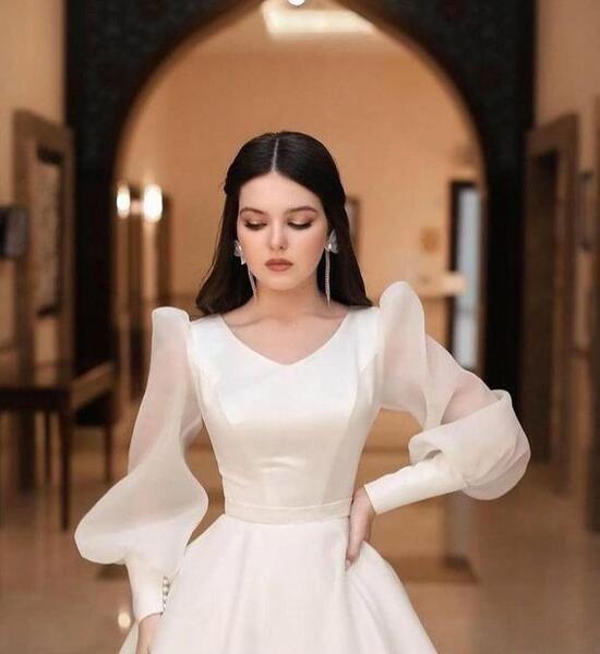 عکس لباس مجلسی سفید دخترانه جدید