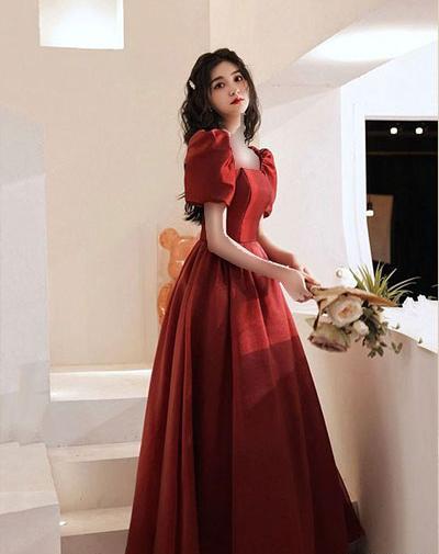 عکس لباس مجلسی دخترانه بلند زرشکی