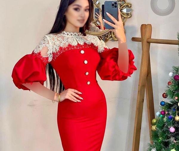 عکس لباس مجلسی دخترانه بلند زرشکی
