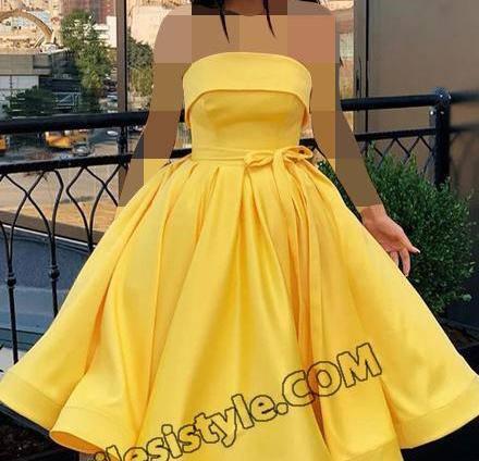 عکس مدل لباس مجلسی دخترانه زرد