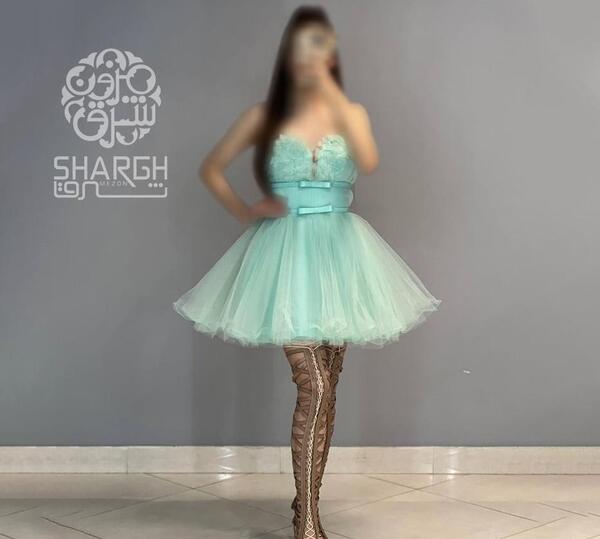 عکس مدل لباس دکلته مجلسی دخترانه کوتاه