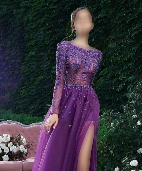 عکس مدل لباس مجلسی دخترانه رنگ یاسی