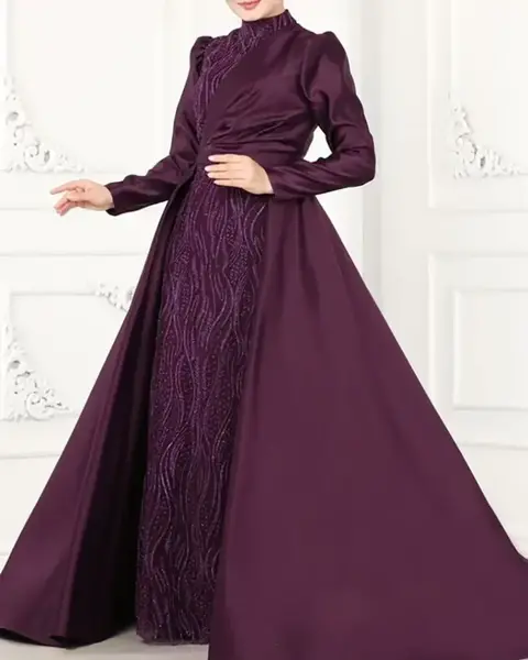 عکس مدل لباس مجلسی دخترانه رنگ یاسی