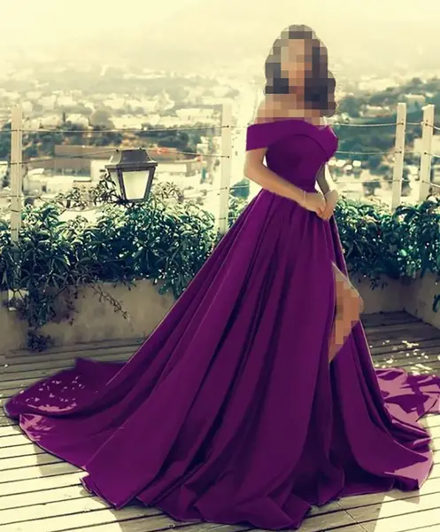 عکس مدل لباس مجلسی دخترانه رنگ بنفش