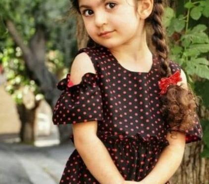 عکس لباس مجلسی دخترانه با پارچه خال خالی