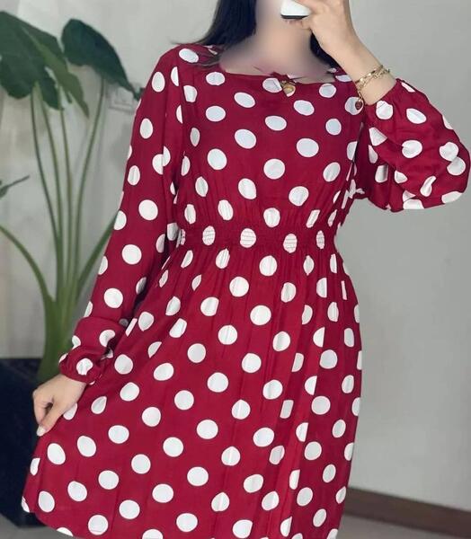 عکس لباس مجلسی دخترانه با پارچه خال خالی