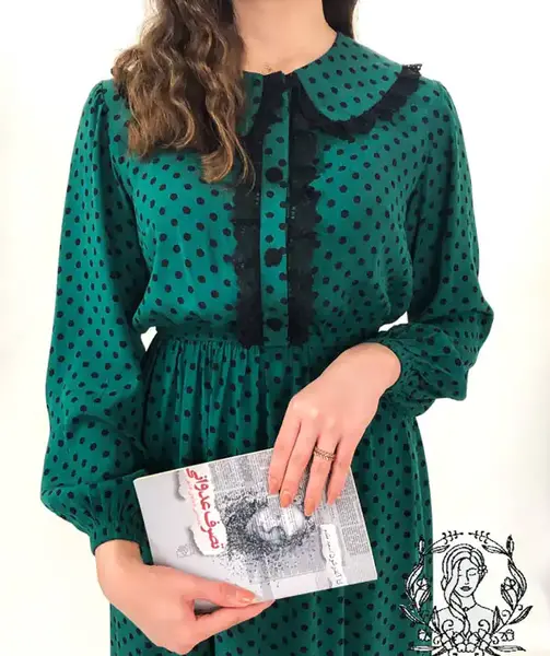 عکس مدل لباس مجلسی دخترانه با پارچه خال خالی