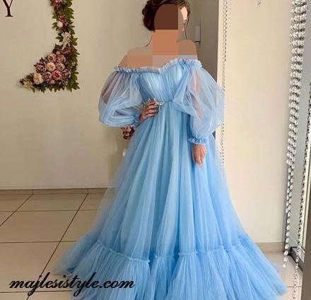 عکس مدل لباس مجلسی دخترانه بلند با پارچه حریر