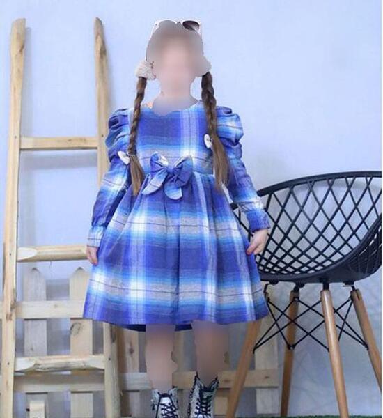 عکس لباس مجلسی دخترانه با پارچه چهارخونه