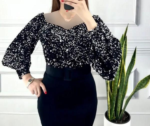 عکس لباس مجلسی دخترانه پولکی