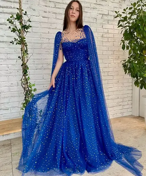 عکس مدل لباس مجلسی دخترانه رنگ ابی کاربنی